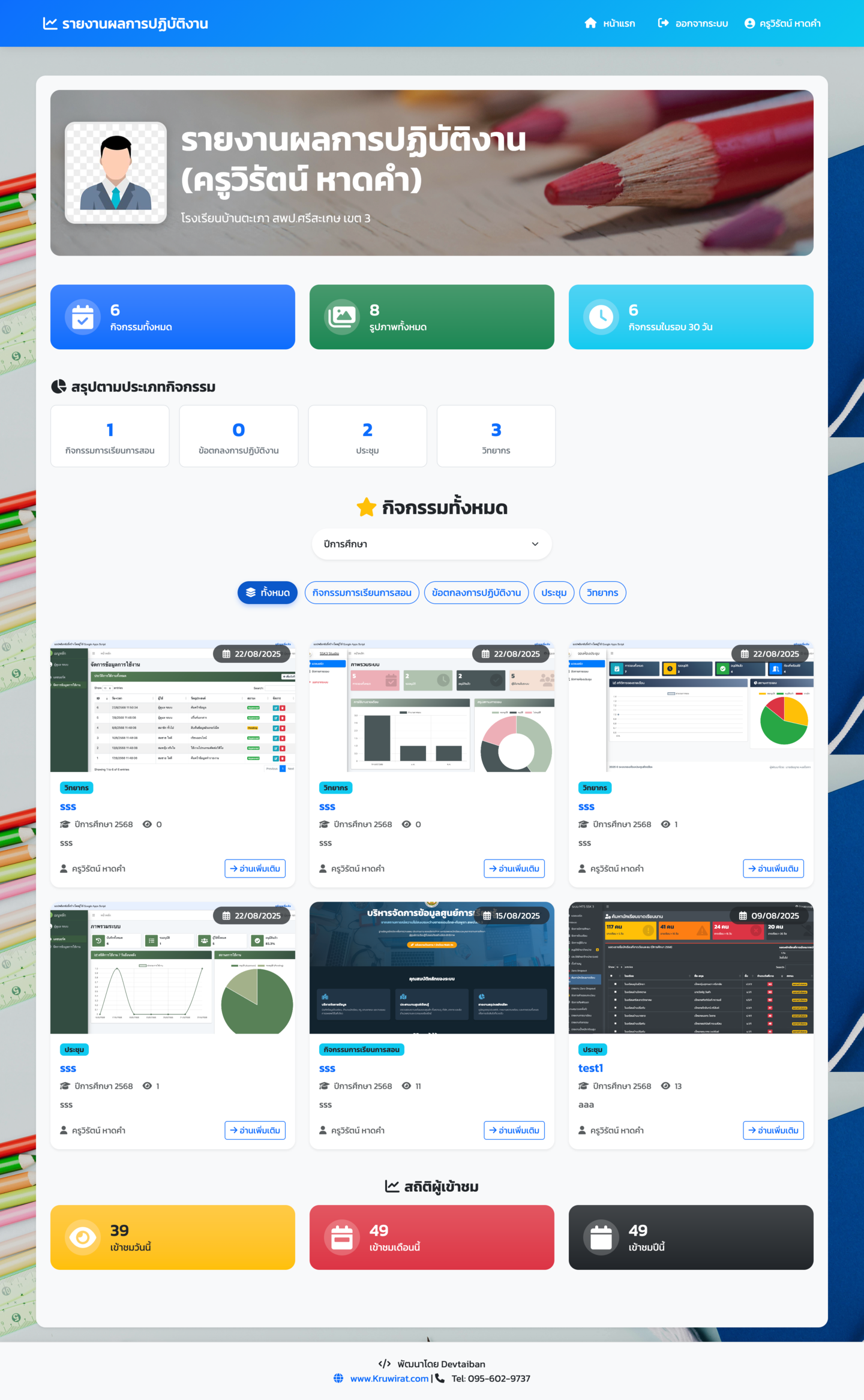 รายงานผลการปฏิบัติงาน (Performance Report System)